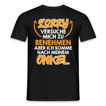 Versuche mich zu benehmen - Männer T-Shirt - Schwarz - Vorne - AI Model Male 178 light (178cm)