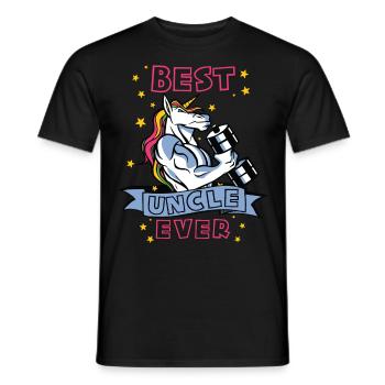 Best Uncle ever Bodybuilder Uncle Unicorn Uncle - Men's T-Shirt - black - Front - AI Model Male 178 light (178cm)