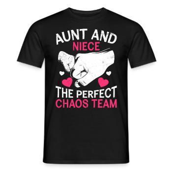 Aunt and niece the perfect Chaos Team Aunt - Men's T-Shirt - black - Front - AI Model Male 178 light (178cm)