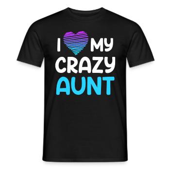 I love my aunt Ich liebe meine verrückte Tante - Männer T-Shirt - Schwarz - Vorne - AI Model Male 178 light (178cm)