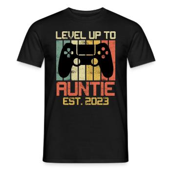 Level up Auntie 2023 Promotion Aunt Soon Aunt - Men's T-Shirt - black - Front - AI Model Male 178 light (178cm)