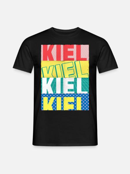 Kiel Deutschland Stadt Schrift Skyline - Männer T-Shirt - Schwarz