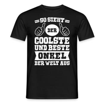 Coolste Onkel und Beste Onkel der Welt - Männer T-Shirt - Schwarz - Vorne - AI Model Male 178 light (178cm)