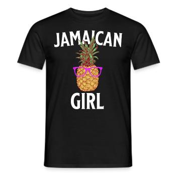Jamaican Girl Jamaica - Men's T-Shirt - black - Front - AI Model Male 178 light (178cm)