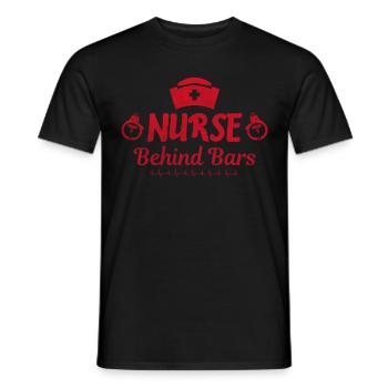Infirmière derrière les barreaux Infirmière en prison - T-shirt homme - noir - Devant - AI Model Male 178 light (178cm)