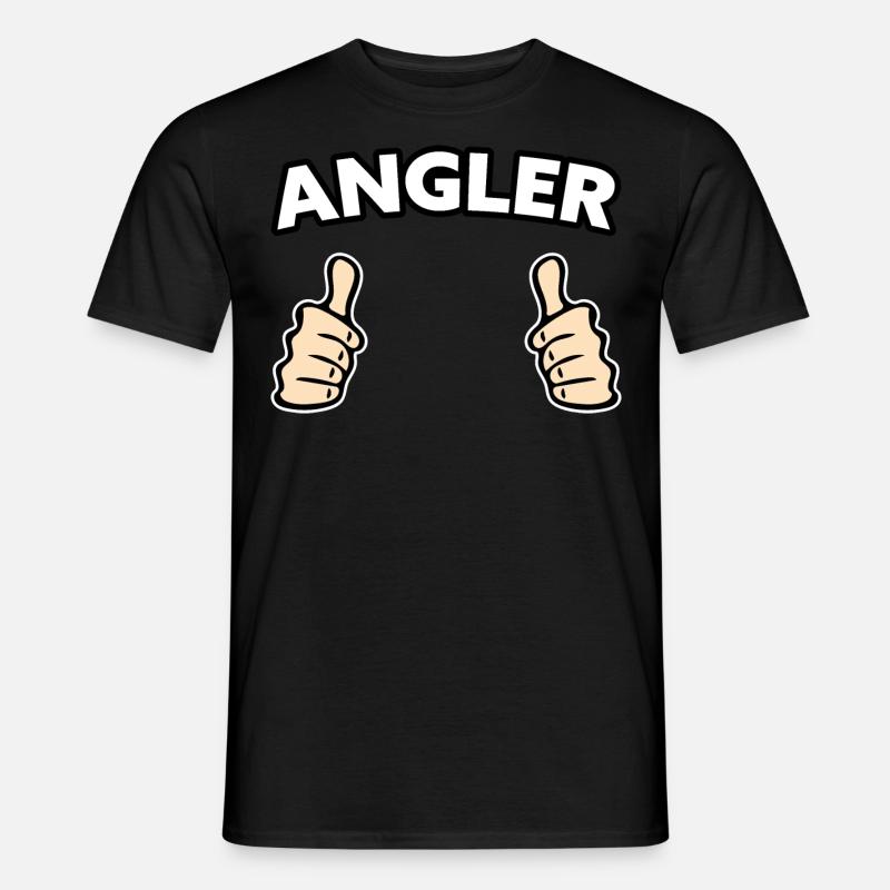 Angler Freizeit Geschenkidee - Männer T-Shirt - Schwarz