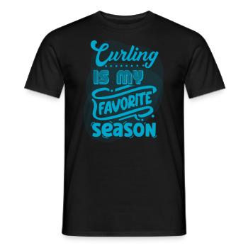Le curling est toujours une bonne idée Motif de curling rétro - T-shirt homme - noir - Devant - AI Model Male 178 light (178cm)