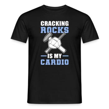 Cracking Rocks Is My Cardio Mineral Collecting - Männer T-Shirt - Schwarz - Vorne - AI Model Male 178 light (178cm)