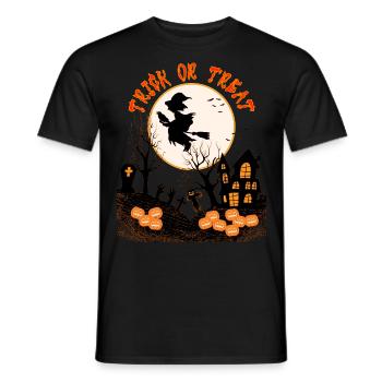HAPPY HALLOWEEN TRICK OR TREAT - Men's T-Shirt - black - Front - AI Model Male 178 light (178cm)