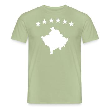 Kosovo Map - Men's T-Shirt - sage - Front - AI Model Male 178 light (178cm)