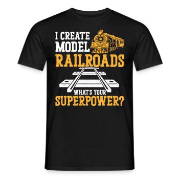Steam Train Driver Trainspotting - Männer T-Shirt - Schwarz - Vorne - AI Model Male 178 light (178cm)