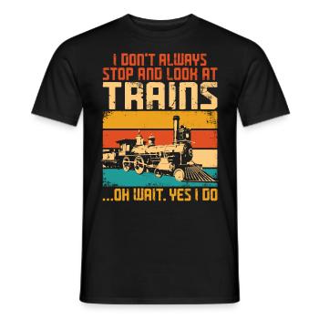 Conducteur de train à vapeur Trainspotting - T-shirt homme - noir - Devant - AI Model Male 178 light (178cm)