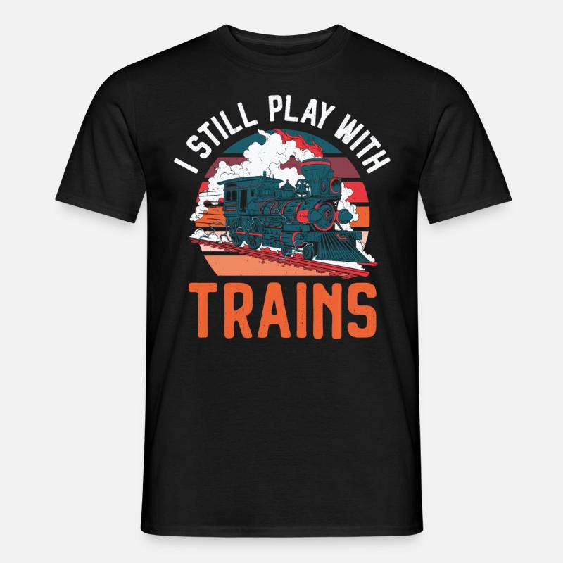 Steam Train Driver Trainspotting - Männer T-Shirt - Schwarz