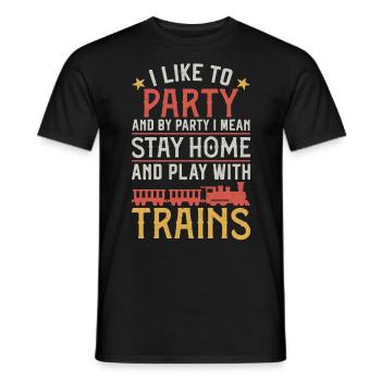 Conducteur de train à vapeur Trainspotting - T-shirt homme - noir - Devant - AI Model Male 178 light (178cm)