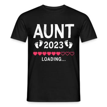 Tante 2023 wird geladen bald Tante du wirst Tante - Männer T-Shirt - Schwarz - Vorne - AI Model Male 178 light (178cm)