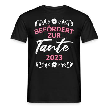 Befördert zur Tante 2023 Ich werde Tante - Männer T-Shirt - Schwarz - Vorne - AI Model Male 178 light (178cm)