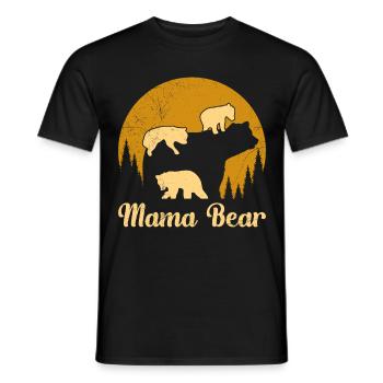 Mama Bear Expectant Mama - Men's T-Shirt - black - Front - AI Model Male 178 light (178cm)