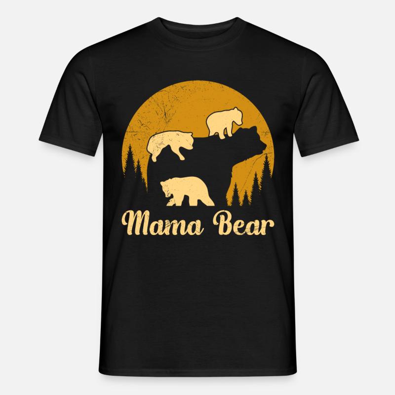 Mama Bär werdende Mama - Männer T-Shirt - Schwarz