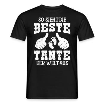 So sieht die beste Tante der Welt aus Onkel Tante - Männer T-Shirt - Schwarz - Vorne - AI Model Male 178 light (178cm)
