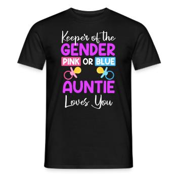 Girl Boy The gender knows the aunt - Men's T-Shirt - black - Front - AI Model Male 178 light (178cm)