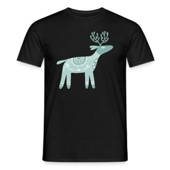 Joyeux T-shirt Patte de cerf de Noël - T-shirt homme - noir - Devant - AI Model Male 178 light (178cm)