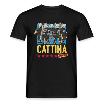 Chat - Cattina Band - T-shirt homme - noir - Devant - AI Model Male 178 light (178cm)