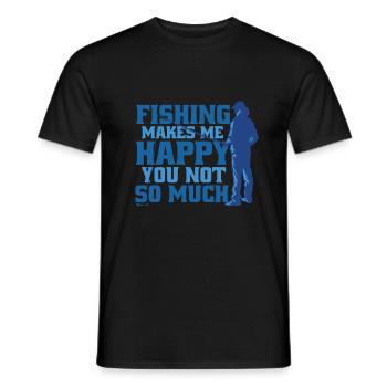 Angel - fishing makes me happy you not so much - Men's T-Shirt - black - Front - AI Model Male 178 light (178cm)