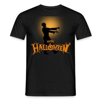 Halloween Creepy Cemetery Moon Witch Vampire - Men's T-Shirt - black - Front - AI Model Male 178 light (178cm)