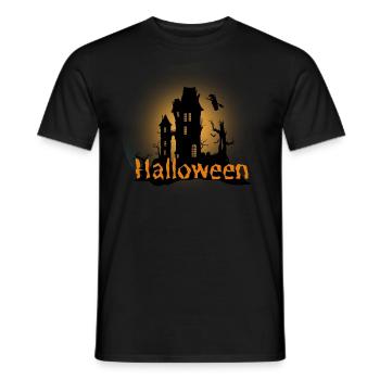 Halloween Creepy Cemetery Moon Witch Vampire - Men's T-Shirt - black - Front - AI Model Male 178 light (178cm)