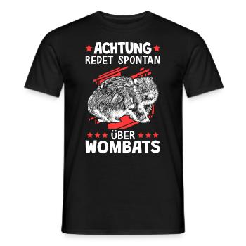 Redet über Wombat australisches Beuteltier - Männer T-Shirt - Schwarz - Vorne - AI Model Male 178 light (178cm)