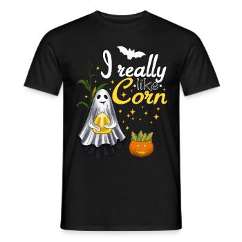 J’aime beaucoup le maïs blanc - T-shirt homme - noir - Devant - AI Model Male 178 light (178cm)