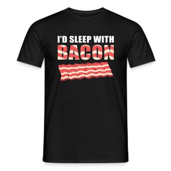 I'd Sleep With Bacon Pig Ham Meat BBQ Bacon and - Men's T-Shirt - black - Front - AI Model Male 178 light (178cm)