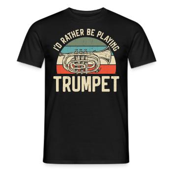 Trumpet Player Vintage Retro I'd - Männer T-Shirt - Schwarz - Vorne - AI Model Male 178 light (178cm)