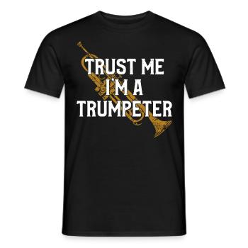 Trumpet Player Vintage Trust Me - Männer T-Shirt - Schwarz - Vorne - AI Model Male 178 light (178cm)