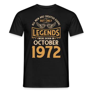 50e anniversaire 50 Légendaire Octobre 1972 - T-shirt homme - noir - Devant - AI Model Male 178 light (178cm)