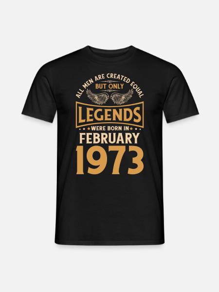 50. Geburtstag 50 Legendär Februar 1973 - Männer T-Shirt - Schwarz