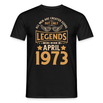 50. Geburtstag 50 Legenden wurden im April 1973 ge - Männer T-Shirt - Schwarz - Vorne - AI Model Male 178 light (178cm)
