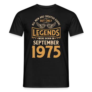 Birthday The legends were born in September 1975 g - Men's T-Shirt - black - Front - AI Model Male 178 light (178cm)