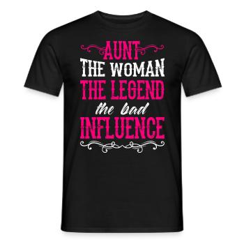 Tante Femme avec la Mauvaise Influence Cool Tante - T-shirt homme - noir - Devant - AI Model Male 178 light (178cm)