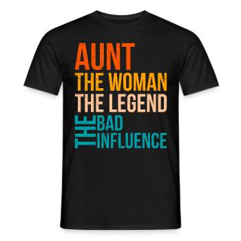 Légende et la mauvaise influence Meilleure tante - T-shirt homme - noir - Devant - AI Model Male 178 light (178cm)