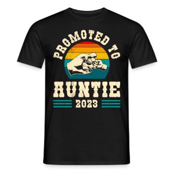 Promoted to Auntie 2023 Promotion Best Aunt - Men's T-Shirt - black - Front - AI Model Male 178 light (178cm)