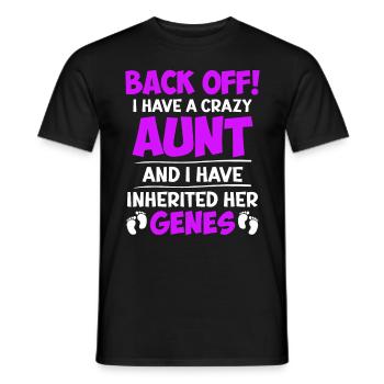 Attention j’ai les gènes de ma tante folle - T-shirt homme - noir - Devant - AI Model Male 178 light (178cm)