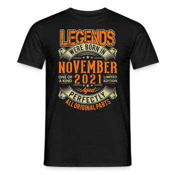 2021 November Geburtstag Legende - Männer T-Shirt - Schwarz - Vorne - AI Model Male 178 light (178cm)