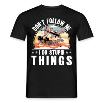 Skydiving Parachuting Parachute - Men's T-Shirt - black - Front - AI Model Male 178 light (178cm)