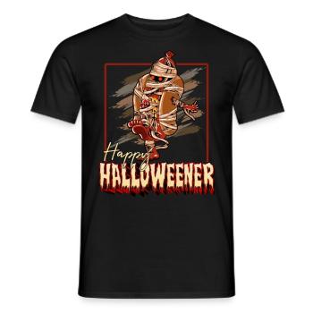 Happy Halloweener Mummy Costume Funny Wiener - Männer T-Shirt - Schwarz - Vorne - AI Model Male 178 light (178cm)