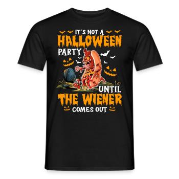 Not A Halloween Party Until The Viennese Comes Out - Men's T-Shirt - black - Front - AI Model Male 178 light (178cm)