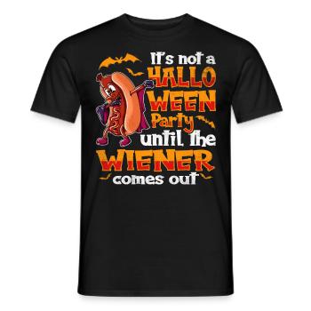 Not A Halloween Party Until The Viennese Comes Out - Men's T-Shirt - black - Front - AI Model Male 178 light (178cm)