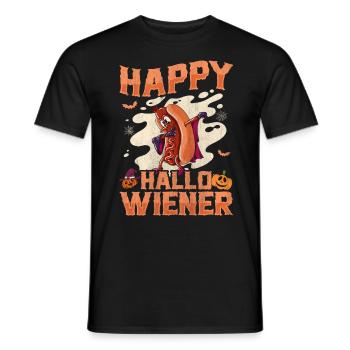 Happy Hello Viennese Dracula Costume Funny Viennese - Men's T-Shirt - black - Front - AI Model Male 178 light (178cm)