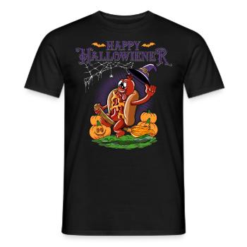 Happy Hello Viennese Witch Costume Funny Viennese - Men's T-Shirt - black - Front - AI Model Male 178 light (178cm)