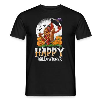 Happy Hello Viennese Witch Costume Funny Viennese - Men's T-Shirt - black - Front - AI Model Male 178 light (178cm)